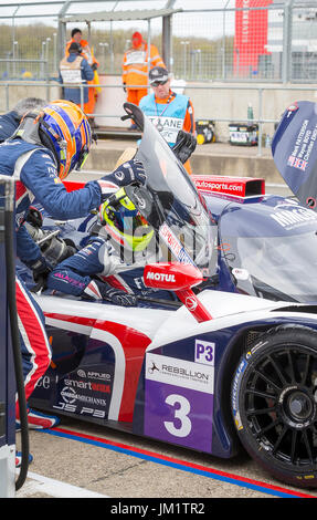 Fahrerwechsel 2 auf Silverstone Circuit, England Stockfoto