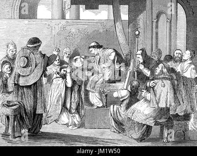 Papst Bonifatius VIII. am Aschermittwoch Stockfoto