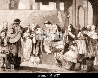 Papst Bonifatius VIII. am Aschermittwoch Stockfoto