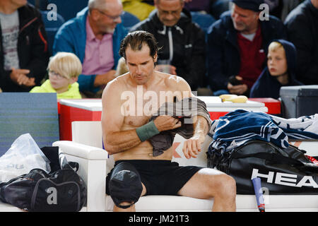Hamburg, Deutschland, 25. Juli 2017: Germanyman Veteran Tommy Haas in das letzte Spiel seiner Karriere bei den Germanyman Open 2017 am Hamburger Rothenbaum. Bildnachweis: Frank Molter/Alamy Live-Nachrichten Stockfoto