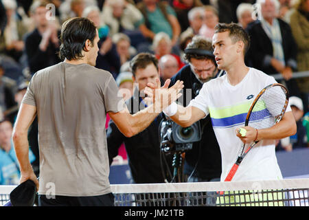 Hamburg, Deutschland, 25. Juli 2017: Deutsche Veteran Tommy Haas in das letzte Spiel seiner Karriere bei den Germanyman Open 2017 am Hamburger Rothenbaum. Bildnachweis: Frank Molter/Alamy Live-Nachrichten Stockfoto