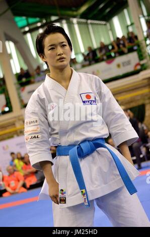 Wroclaw, Polen. 25. Juli 2017. Welt Spiele 2017 Karate-Wettbewerb, Frauen Kata Finale Goldmedaille kämpfen in Wroclaw, Polen. Im Bild: Kiyou Shimizu aus Japan. Bildnachweis: Bartolomeus Magierowski/Alamy Live-Nachrichten. Stockfoto