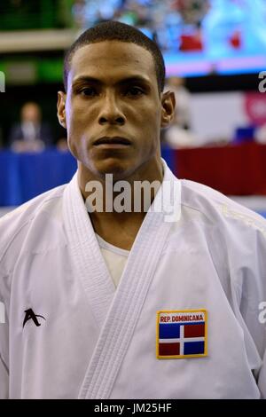 Wroclaw, Polen. 25. Juli 2017. Welt Spiele 2017 Karate Wettbewerb in Wroclaw, Polen. Im Bild: Deivis Ferreras aus Dominikanische Republik. Bildnachweis: Bartolomeus Magierowski/Alamy Live-Nachrichten. Stockfoto