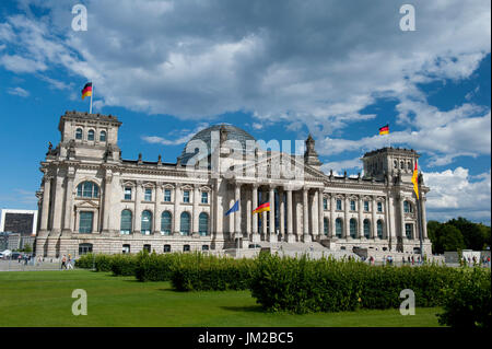 Außenseite des Reichstag, Berlin, Deutschland Stockfoto