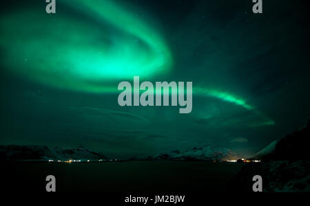 Lofoten-Inseln Norwegen Aurora Borealis Nordlichter Stockfoto