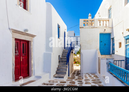 Traditionelle Straße auf Mykonos Stockfoto