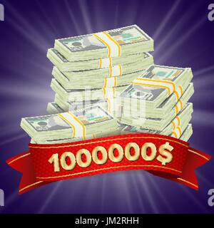 Große Gewinner Hintergrund Vektor. Gold-Münzen glücklichen Jackpot Illustration. Big Win Banner. Für Online-Casino Karten, Slots, Roulette zu spielen. Geld Banknoten Stacks. Nachtclub glühende Billboard Konzept. Stock Vektor
