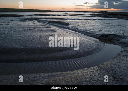 River Burn (Priel) aus Norfolk Küste Park in der Nähe von Gun Hill in Holkham Bay, North Norfolk betrachtet Stockfoto