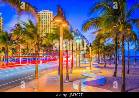 Ft. Lauderdale, Florida, USA am Strand Strip. Stockfoto