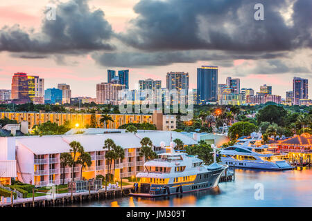 Fort Lauderdale, Florida, USA Skyline. Stockfoto
