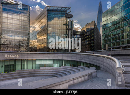 Rathaus ist der Sitz der Greater London Authority, befindet sich in Southwark am Südufer der Themse in der Nähe von Tower Bridge. Stockfoto