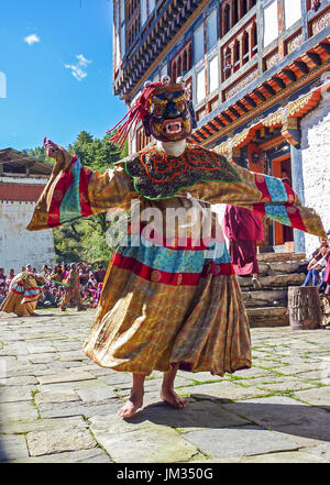 Traditionelle buddhistische fest in Bumthang, Bhutan Stockfoto