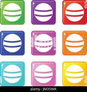 Schwarz mit weißen Streifen-Set 9 Stock Vektor