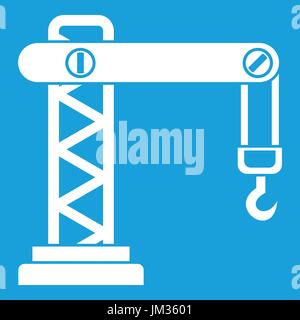 Kran-Symbol weiß Stock Vektor