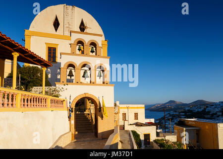 Kirche in Agia Marina Village auf Leros, Griechenland. Stockfoto