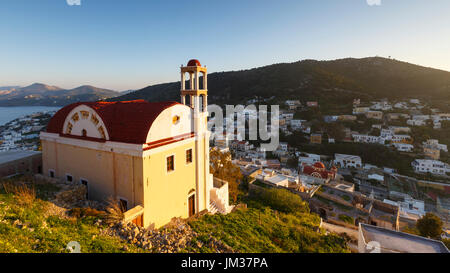Kirche in Agia Marina Village auf Leros, Griechenland. Stockfoto