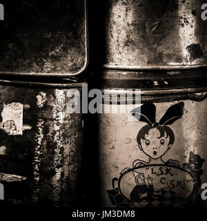 Brust, Box, Boxen, Schloss, antik, braun, braun, brünett, Vintage