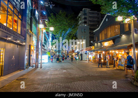 KYOTO, JAPAN - 5. Juli 2017: Unbekannte Passanten am außerhalb Nishiki Markt in Kyoto Stockfoto