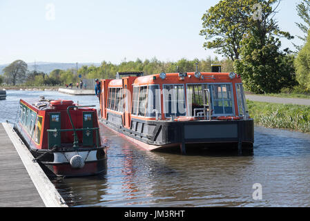 Bootsfahrt Besucher Attraktion auf die Forth & Clyde und die Union Kanäle an der Falkirk Wheel. Stockfoto