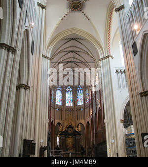 Brügge, Belgien - 26. Mai 2017: St. Salvator Kathedrale in Brügge, Belgien. Die Kathedrale ist die Verrezen Zaligmaker und Saint-Donatius gewidmet Stockfoto