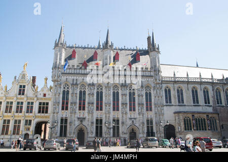 Brügge, Belgien - 26. Mai 2017: Rathaus von Brügge, Belgien Stockfoto