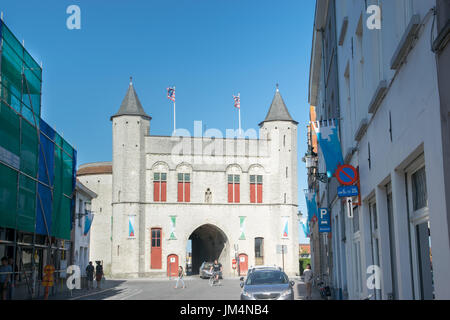 Brügge, Belgien - 26. Mai 2017: Die Tür der Stadt in Brugge, Belgien Stockfoto