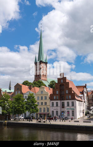 St.-Petri-Kirche, befindet sich "An der Untertrave", Hansestadt Lübeck, UNESCO-Welterbe, baltischen Meer, Schleswig-Holstein, Deutschland, Europa Stockfoto