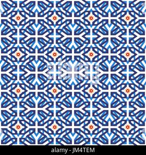 Traditionelle arabische Keramik Mosaik Fliesen Musterdesign basierend auf orientalische maurische geometrische Form Muster. EPS10 Vektor. Stock Vektor