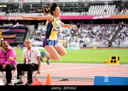 Xiaoyan Wen im Wettbewerb in der Leichtathletik-WM Para Weitsprung T37 im Stadion London Stockfoto