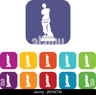 Antike Statue Icons set Stock Vektor