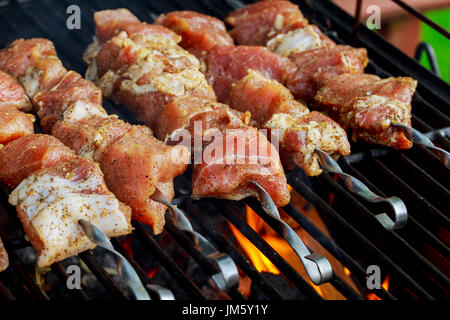 Gegrillte Kaukasus Grillen im Rauch Fleischspieße Stockfoto