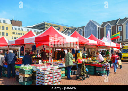 Northampton-Markt, dem Marktplatz, Northampton, Northamptonshire, England, Vereinigtes Königreich Stockfoto