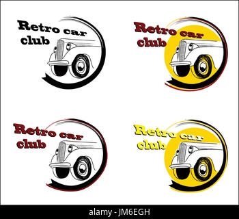 Retro-Auto-Club-Banner-Set. Auto Racing Zeichen Sammlung Stockfoto