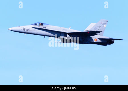 McDonnell Douglas EF-18 f-18 Hornet Überschall Jet Fighter von der spanischen Luftwaffe. Stockfoto