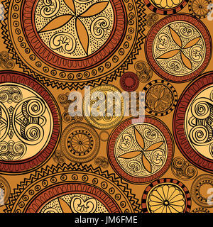 Abstrakt floral lacy Ornament. Geometrische Circle Line orientalische nahtlose Muster. Arabisch ornamentale Struktur Textur Stockfoto