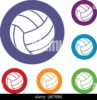 Schwarz-Volleyball-Ball-Symbole-set Stock Vektor