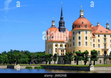 Schloss Moritzburg Castle in der Nähe von Dresden, Sachsen, Deutschland, Europa Stockfoto