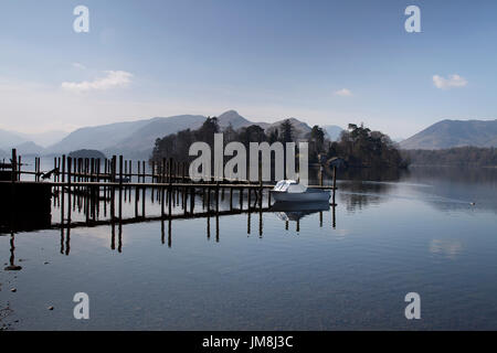 Derwent Water Steg Stockfoto