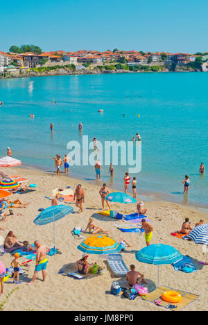 Hauptstrand, Sozopol, Bulgarien Stockfoto