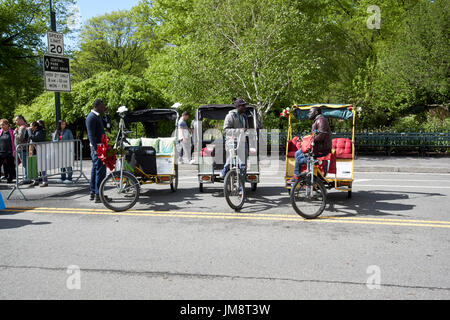 Fahrradrikscha Central Park New York City USA Stockfoto