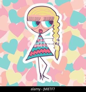 Mädchen mit einer Sense. Vektor-Illustration. 10 eps Stock Vektor