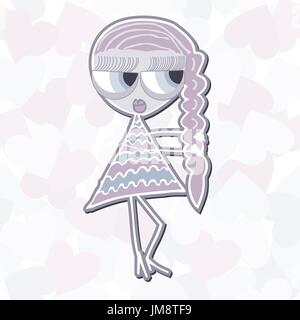 Mädchen mit einer Sense. Vektor-Illustration. 10 eps Stock Vektor