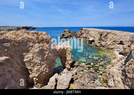 Punta des Nou Covus Na Macaret Menorca Menorca Spanien Stockfoto