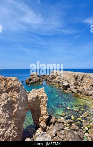 Punta des Nou Covus Na Macaret Menorca Menorca Spanien Stockfoto