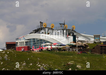 Kabel Carbuildings auf dem Monte Baldo am Gardasee. Italien Stockfoto