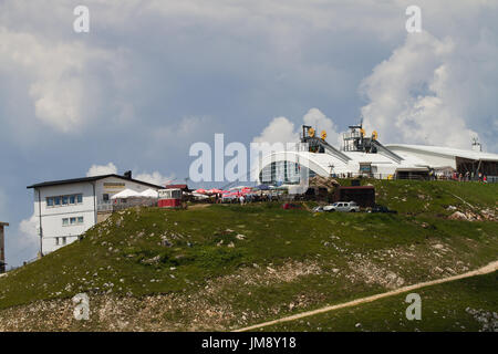 Kabel Carbuildings auf dem Monte Baldo am Gardasee. Italien Stockfoto