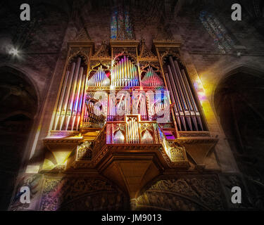 ES - MALLORCA: Blick auf die herrliche Orgel Kathedrale La Seu, Palma Stockfoto