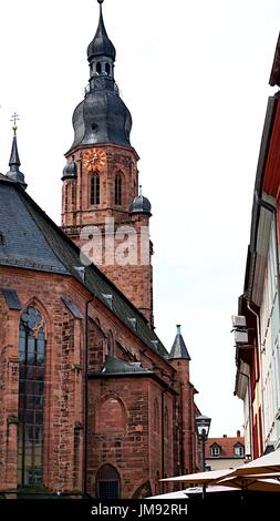 Kirche des Heiligen Geistes in der Altstadt von Heidelberg, Deutschland Stockfoto