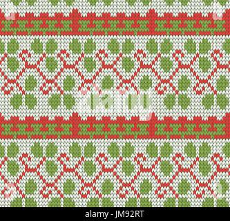Farbe gestrickt Weihnachten Musterdesign. 10 eps Stock Vektor