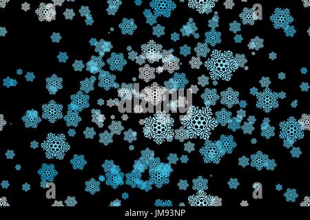 Winter Schnee Flocken Kritzeleien. Nahtlose Hintergrundmuster auf Tafel Textur. Handgezeichnete Vektor-Illustration. Muster-Swatch Stock Vektor